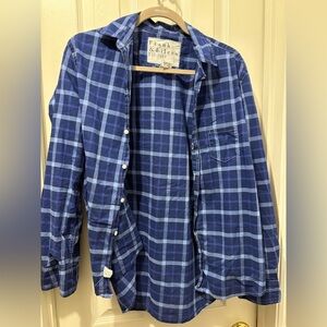 Frank & Eileen Navy & Blue Plaid Women’s Blouse